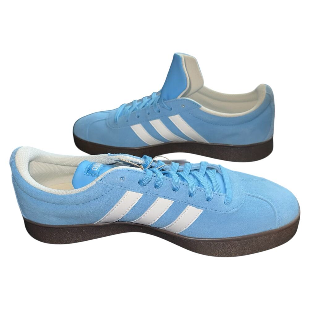 Adidas Mens VL Court 2.0 Semi Blue Burst White Fashion Casual Sneakers Size 10 - Picture 6 of 9